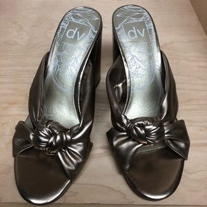 Dolce Vita knotted gold mules